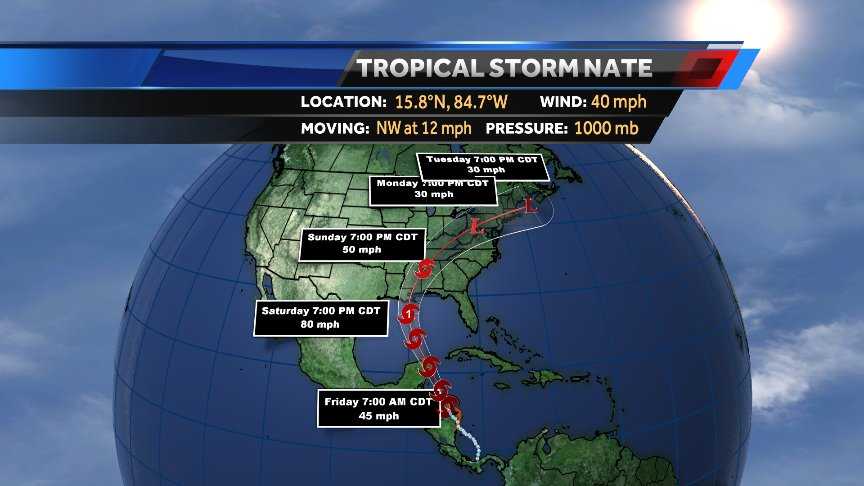 Tropical Storm Nate Forms In Western Carribean