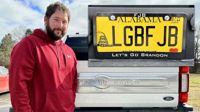 Alabama man allowed to keep controversial 'LGBFJB' license plate
