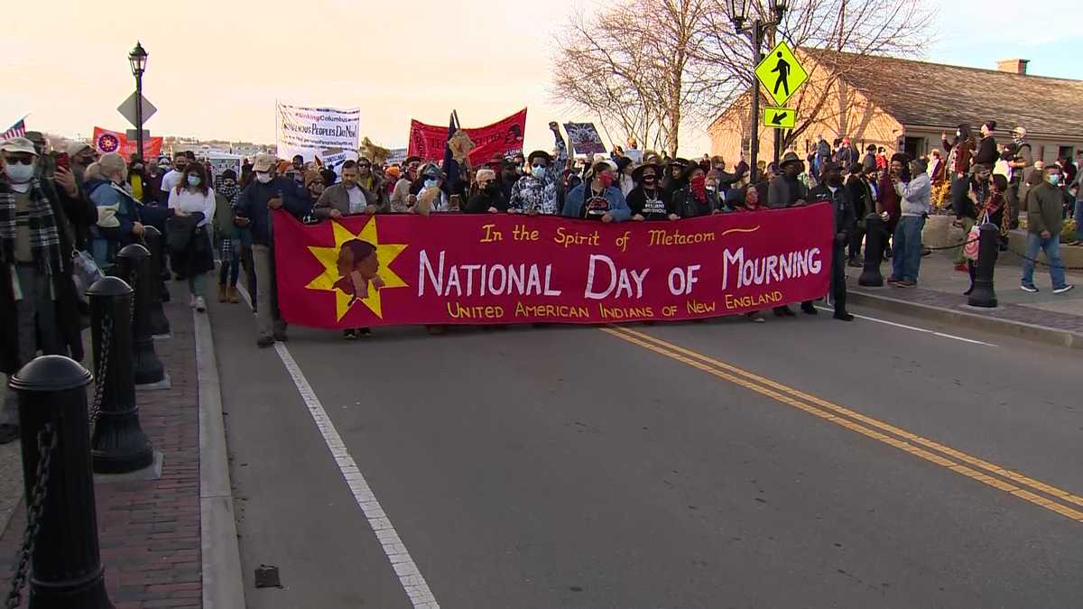 National Day of Mourning held next to Plymouth Rock on Thanksgiving Day