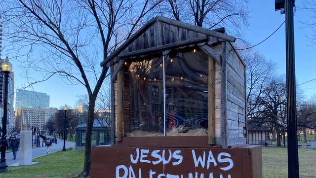 Nativity on Boston Common vandalized with graffiti - Vimarsana News