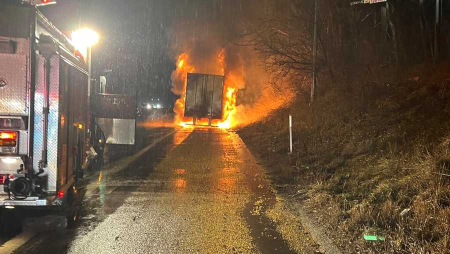 tractor-trailer fire on i-70 in westmoreland county
