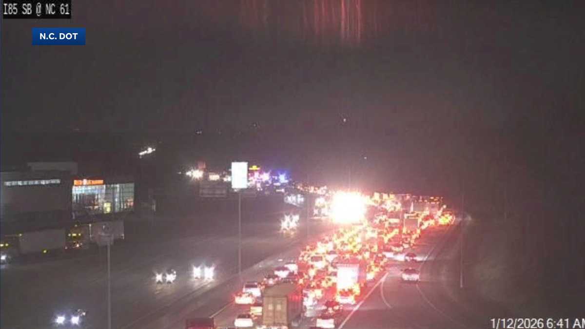 Multiple lanes closed on I-85 after crash in Guilford County