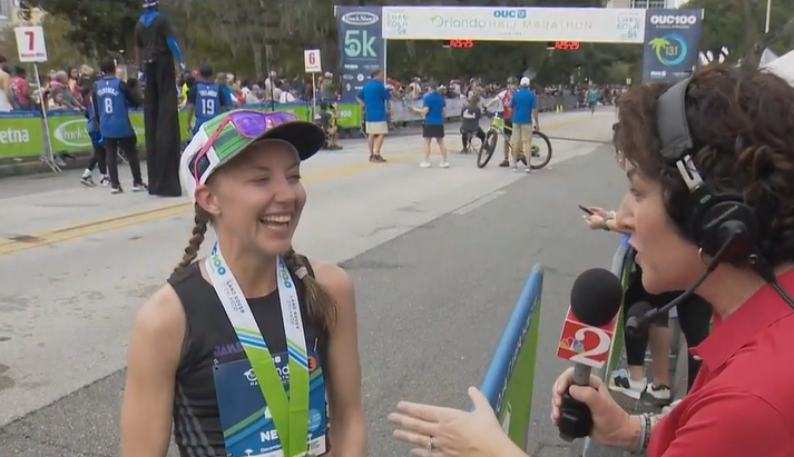 Neely Gracey Is The Female Winner Of The OUC Orlando Half Marathon