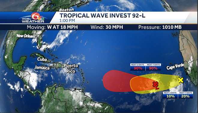 High chance of tropical development in the Atlantic