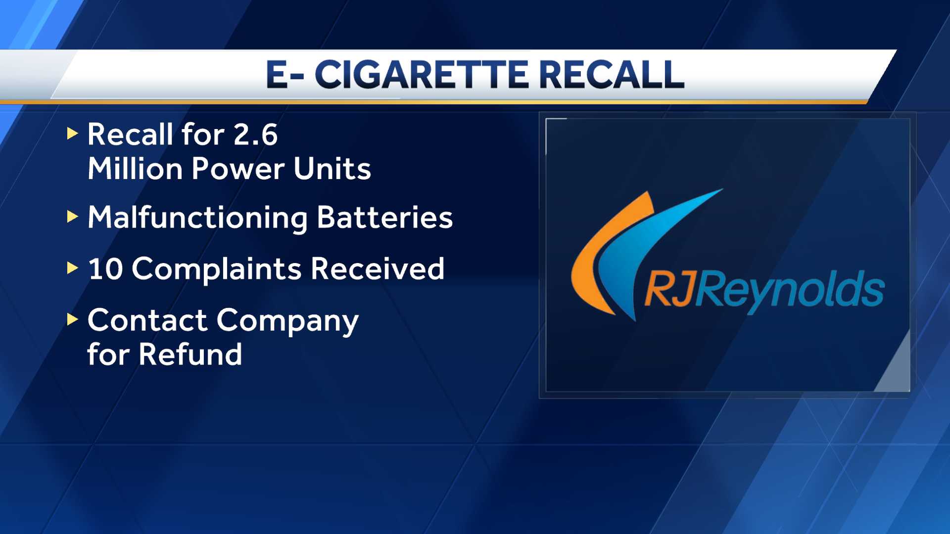 Winston Salem Based Tobacco Company Issues Recall of E Cigarettes