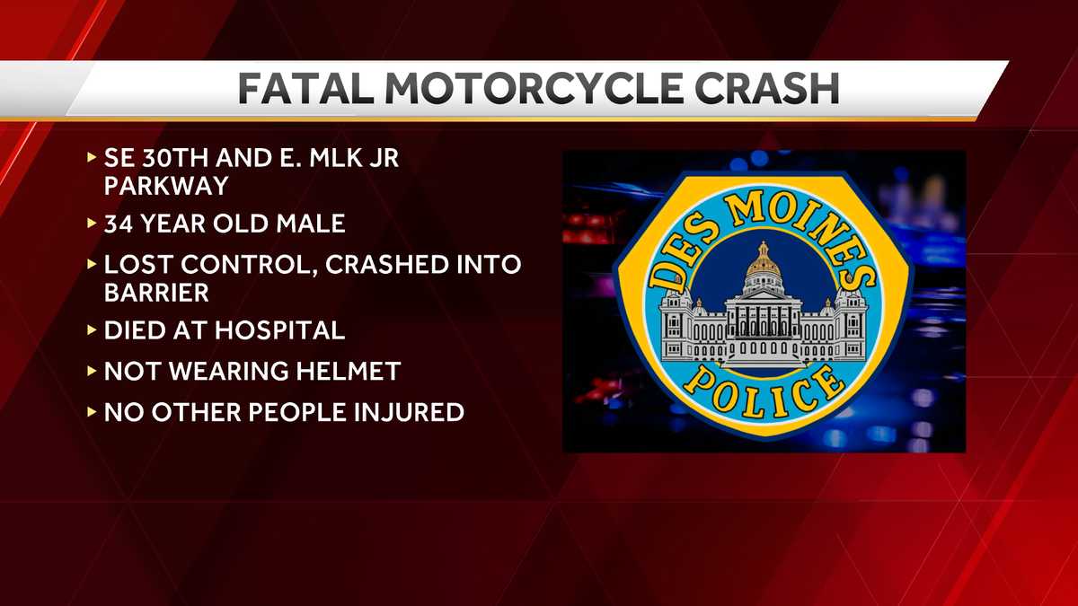 34-year-old motorcyclist killed in Des Moines crash - KCCI