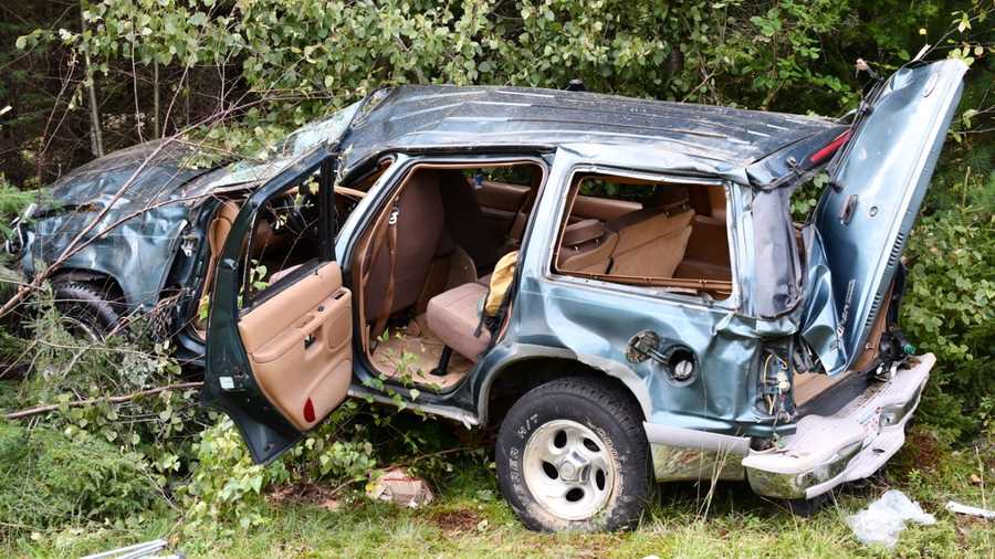 A 1996 Ford Explorer that was involved in a deadly crash on Interstate 93 north in Thornton, New Hampshire on Sept. 11, 2021.