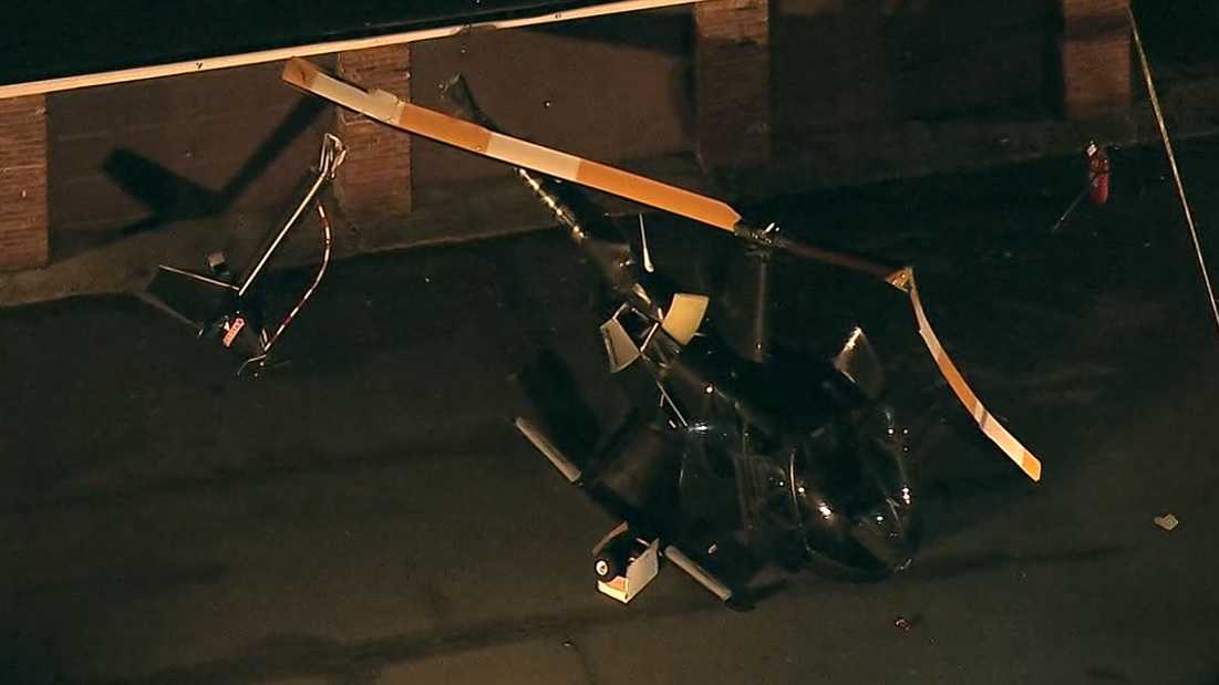 1 injured after helicopter crashes near apartment complex