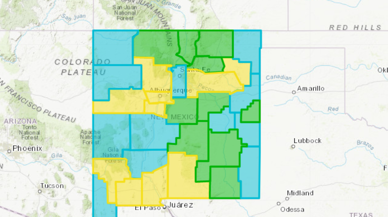 13 counties in turquoise level, no counties in red level in updated ...