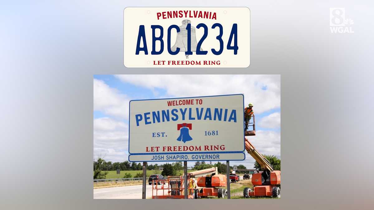 PA unveils new state welcome signs and new license plates