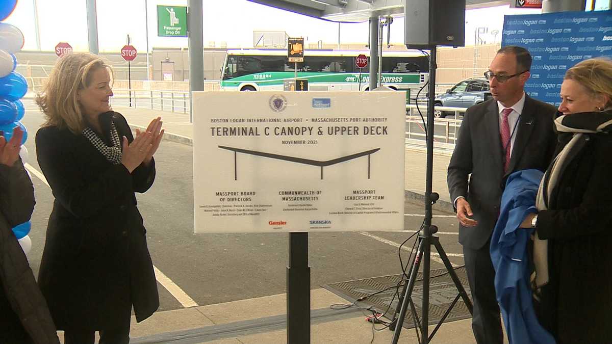 A new look outside JetBlue's Logan Airport terminal