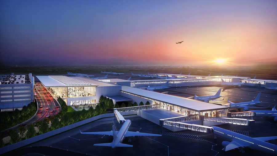 New terminal rendering at Kansas City International Airport.