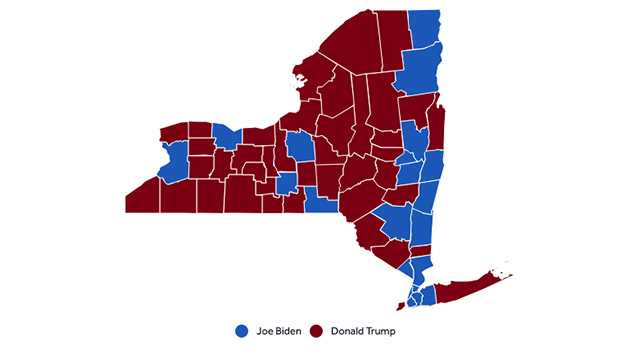 New York Election results 2020: Maps show how state voted for president