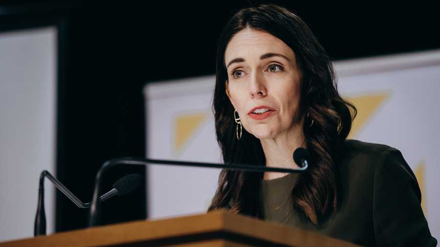 FILE - Prime Minister of New Zealand Jacinda Ardern speaks during a New Zealand COVID-19 update at Parliament on May 26, 2020 in Wellington, New Zealand.