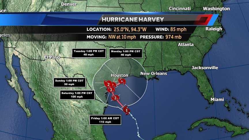 Latest: Harvey reaches hurricane status; continues to strengthen