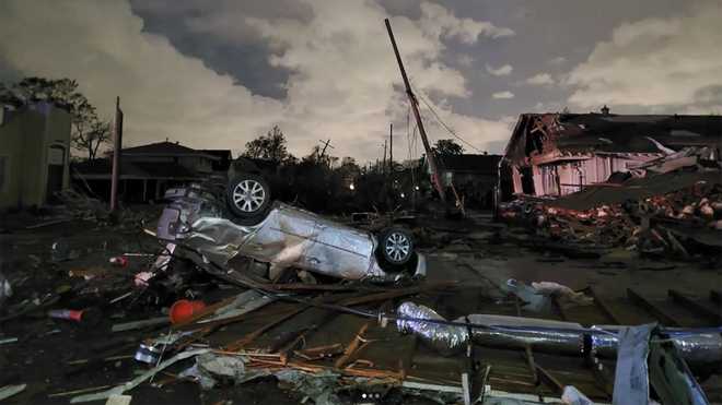 Tornado&#x20;damage&#x20;shown&#x20;in&#x20;Arabi,&#x20;Louisiana.