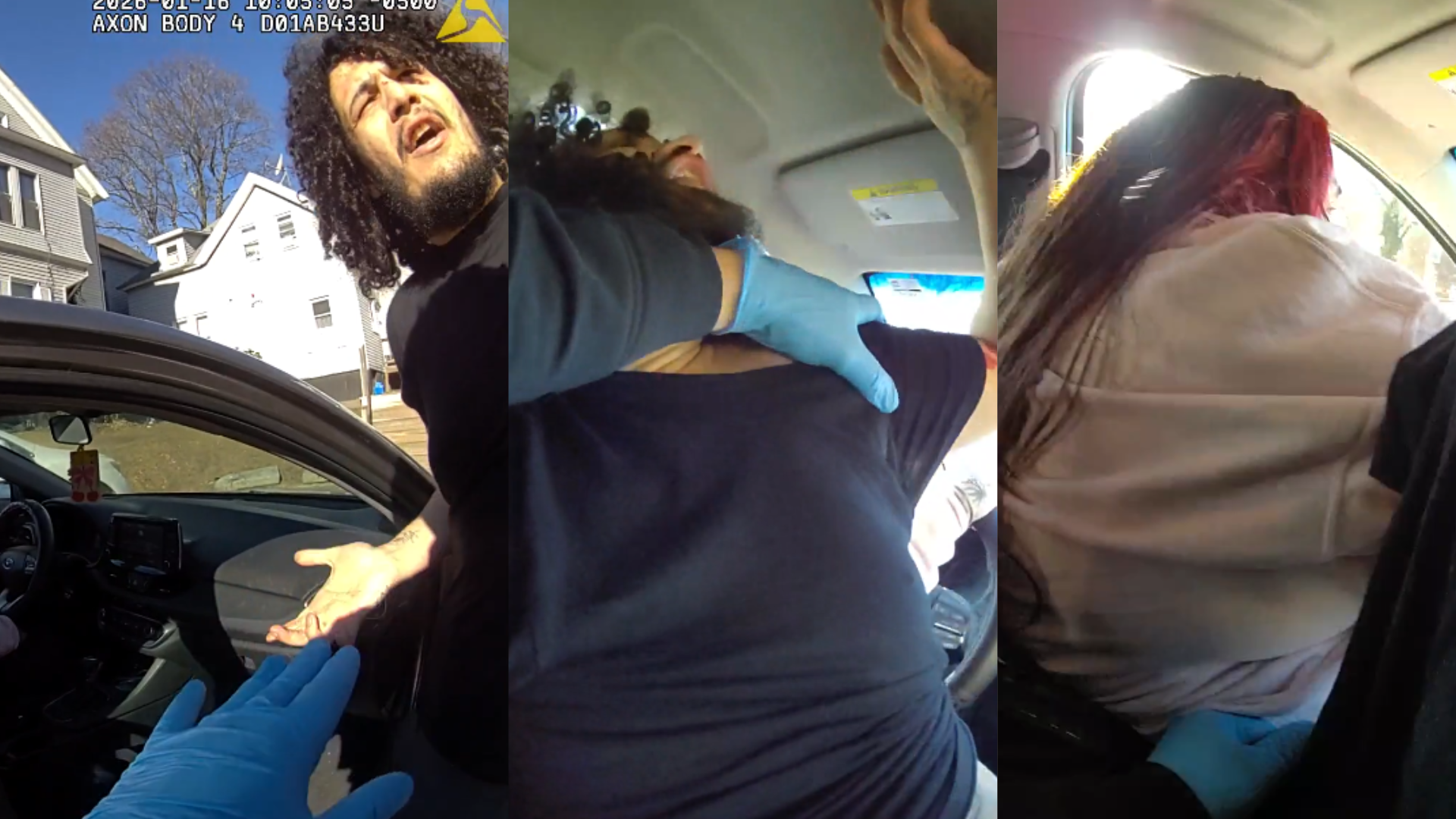 VIDEO: 2 facing charges after speeding off in car with Massachusetts officer inside