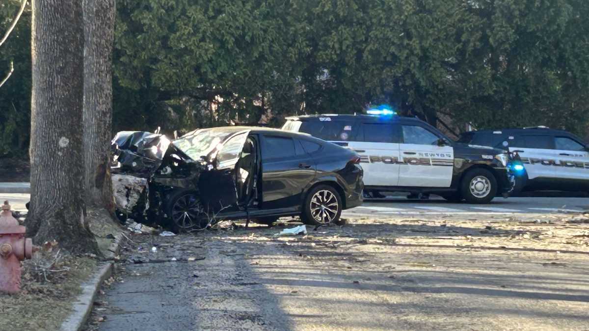 Woman dies after car strikes tree in Newton collision - WCVB