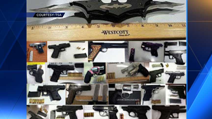 Confiscated items at airports in U.S.