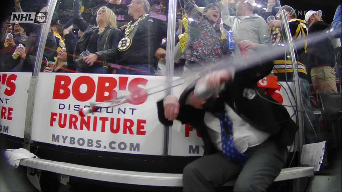 Off-ice official struck by glass at TD Garden recovering at home