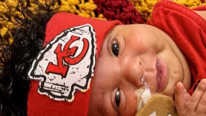 Kansas City hospital babies dressed as Chiefs players ahead of Super Bowl