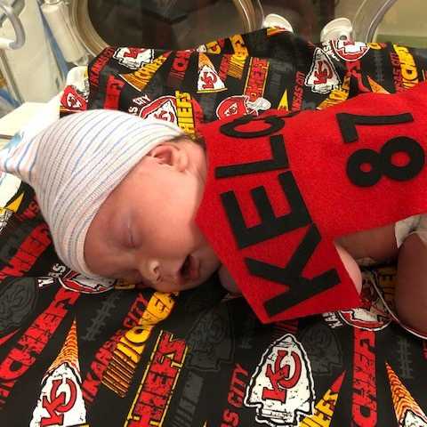 Kansas City hospital babies dressed as Chiefs players ahead of