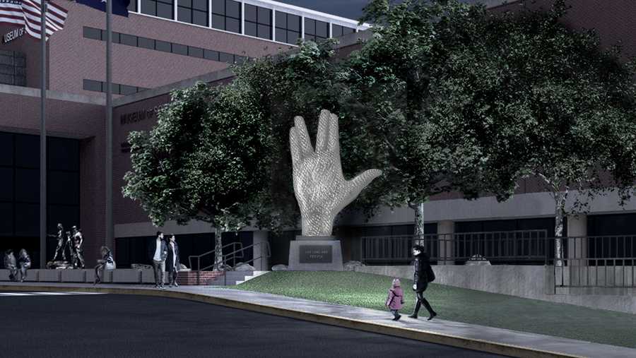 rendering of live long and prosper statue