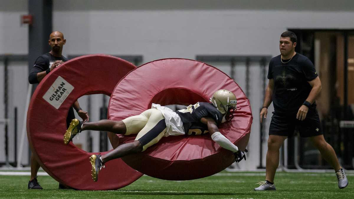 Photos: The New Orleans Saints practice with pads on the fifth day of  training camp, Photos