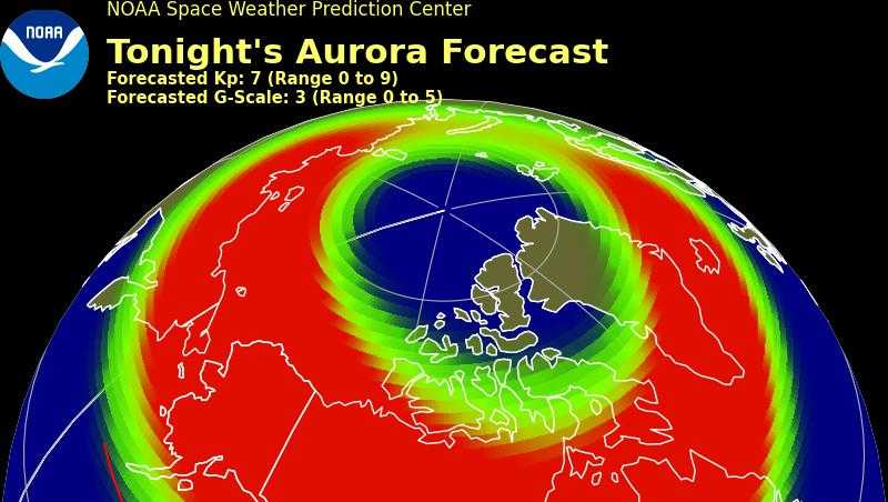 Northern Lights may be visible Tuesday night as far south as North Carolina