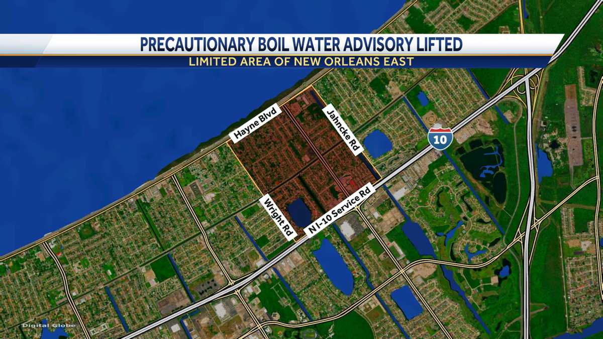 Precautionary boil water advisory for parts of New Orleans East lifted