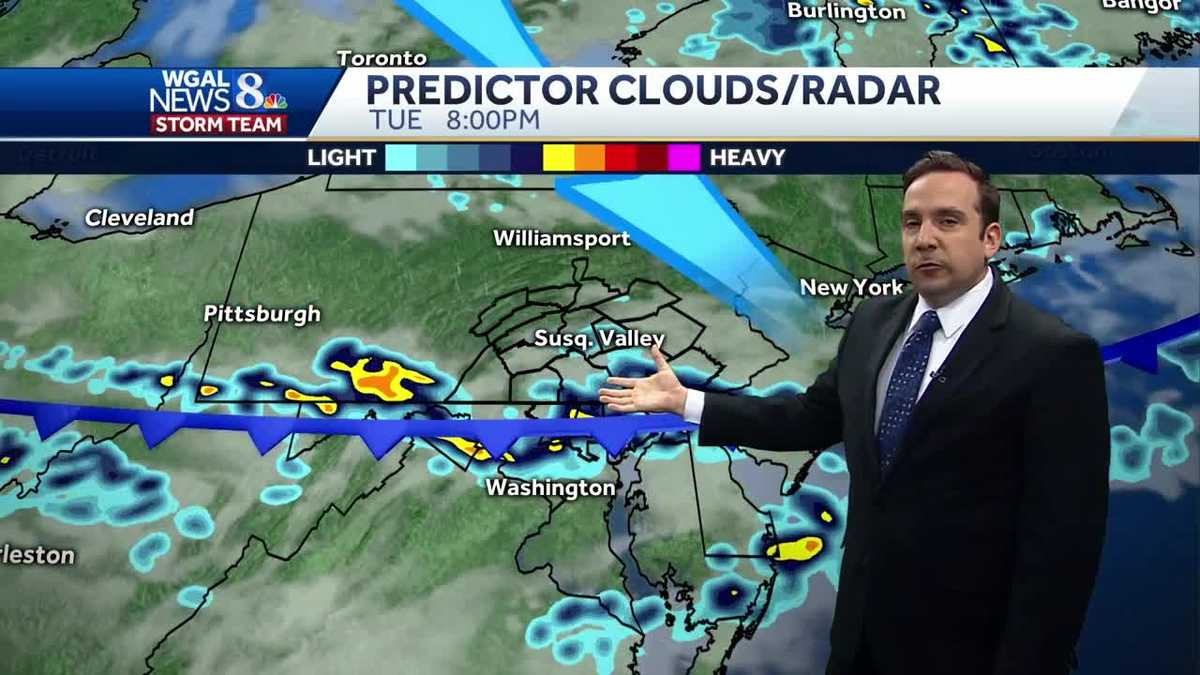 Scattered showers and thunderstorms likely through sunset