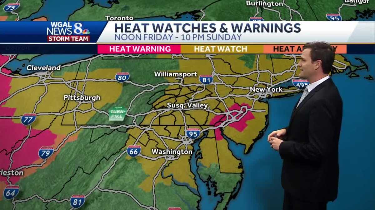 Central Pennsylvania weather Chance of scattered storms; heat