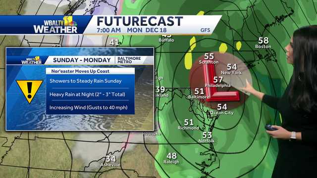 Maryland weather: Nor'easter to bring heavy rain Sunday 