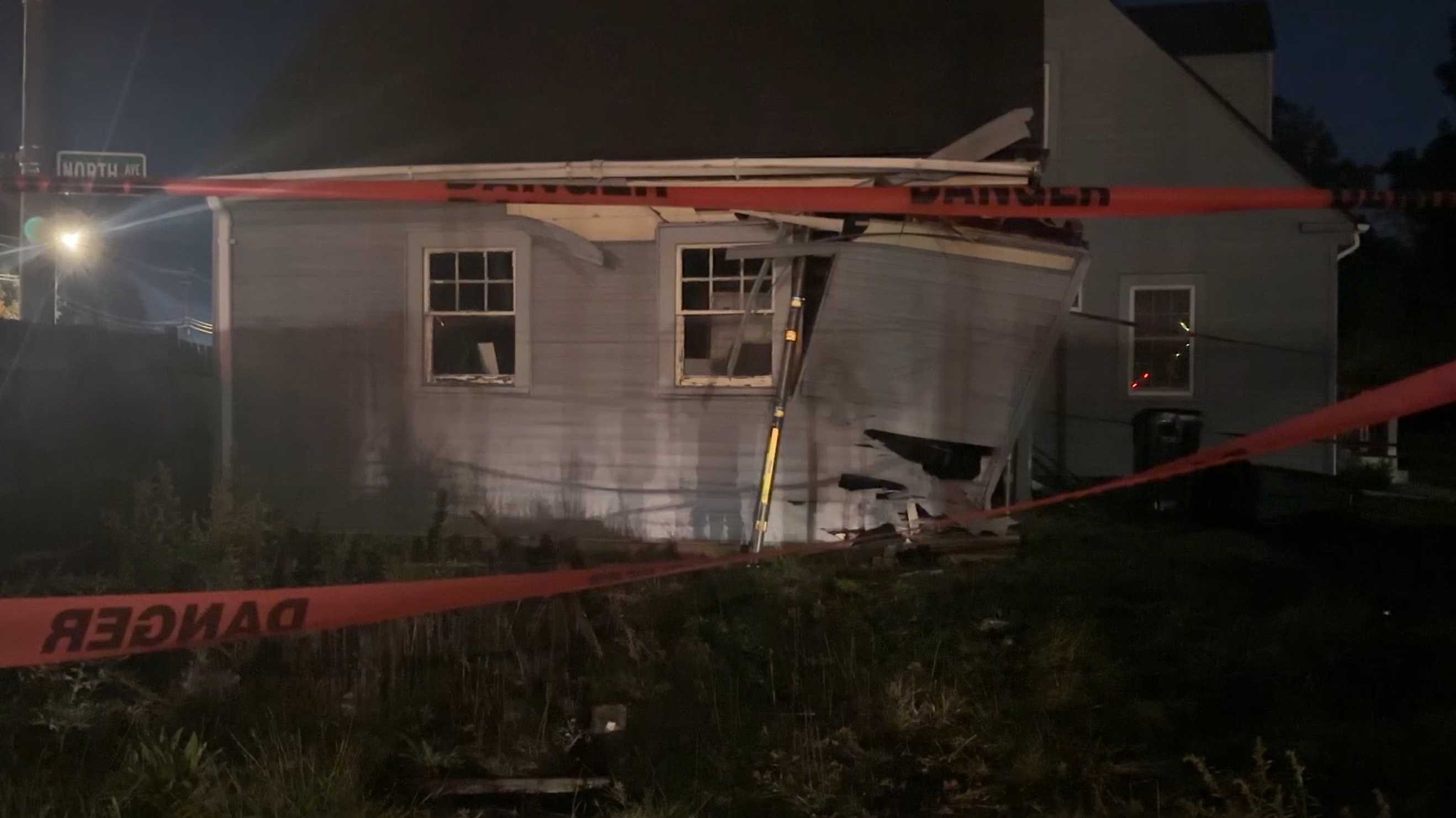 Motor vehicle crash sends car into North Attleboro home