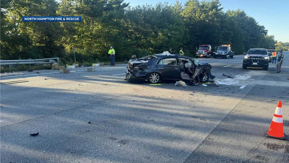 Vehicle crosses median on I-95 in NH; six people hospitalized