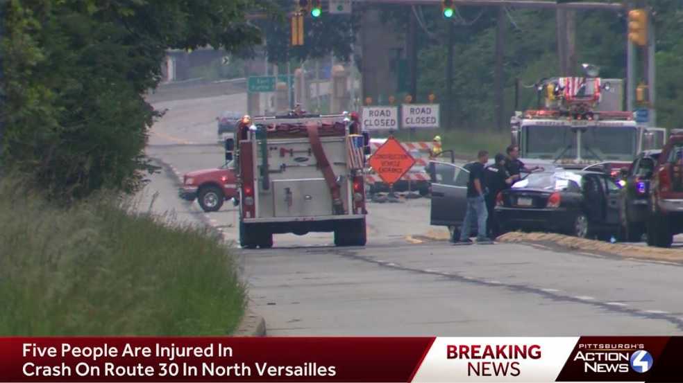 5 people taken to hospital after crash in North Versailles