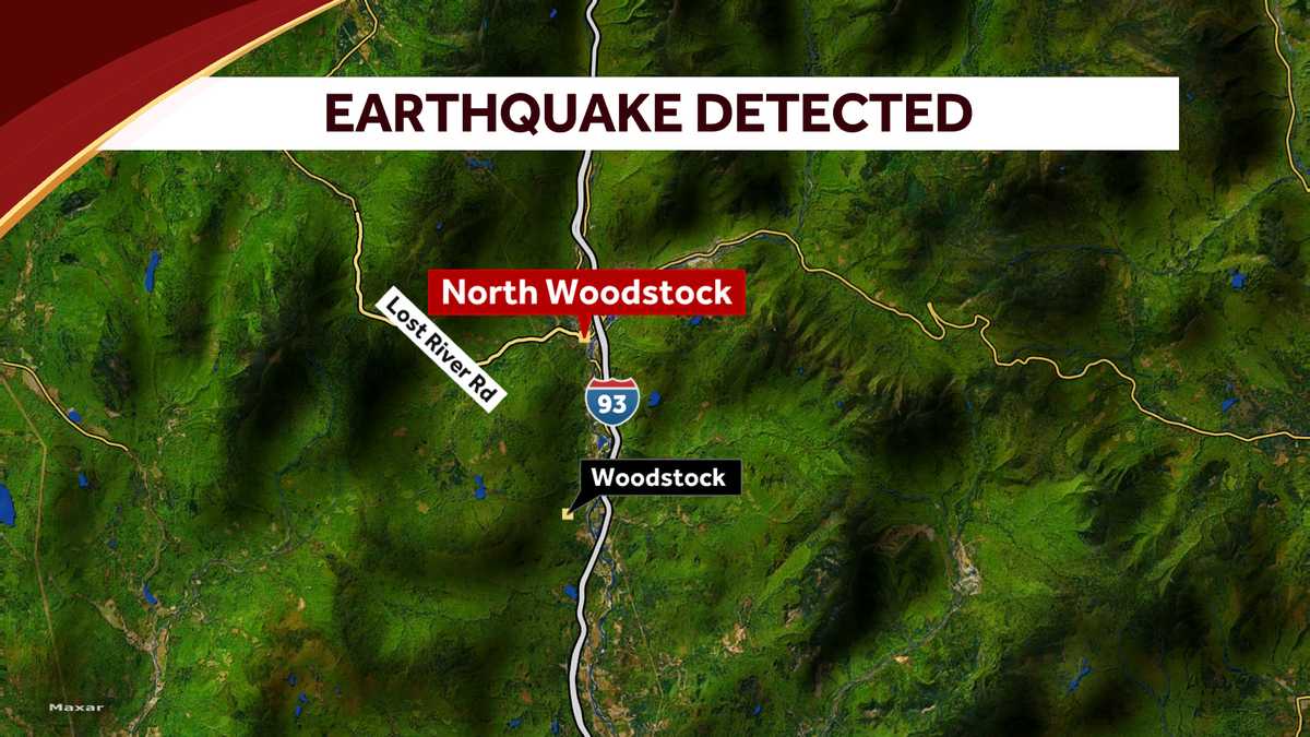 A 1.5-magnitude earthquake has been reported in the North Woodstock, New Hampshire area