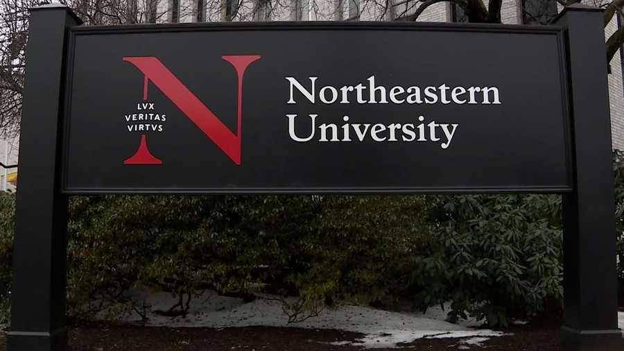 A sign at Northeastern University in Boston, Massachusetts