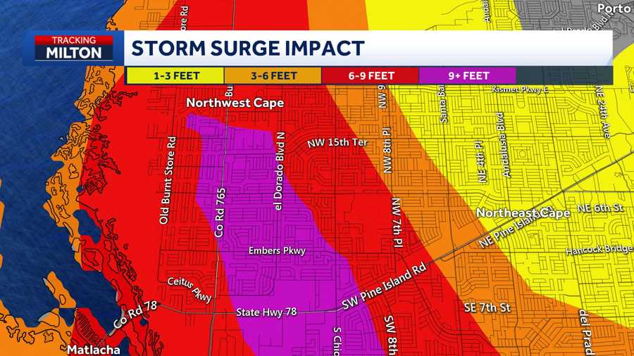 Hurricane Milton: storm surge neighborhood-by-neighborhood breakdown