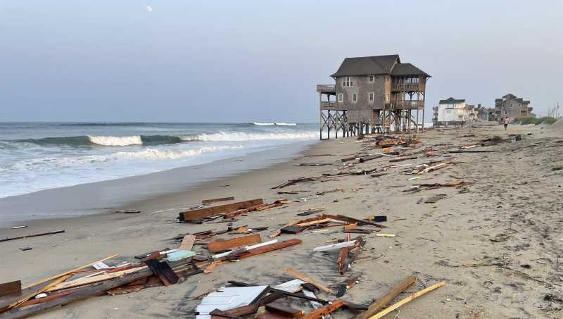 North Carolina house collapses due to swell from Hurricane Ernesto