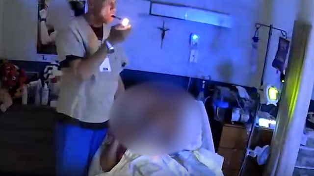 Nurse caught on camera smoking 'white substance' next to patient at nursing  home