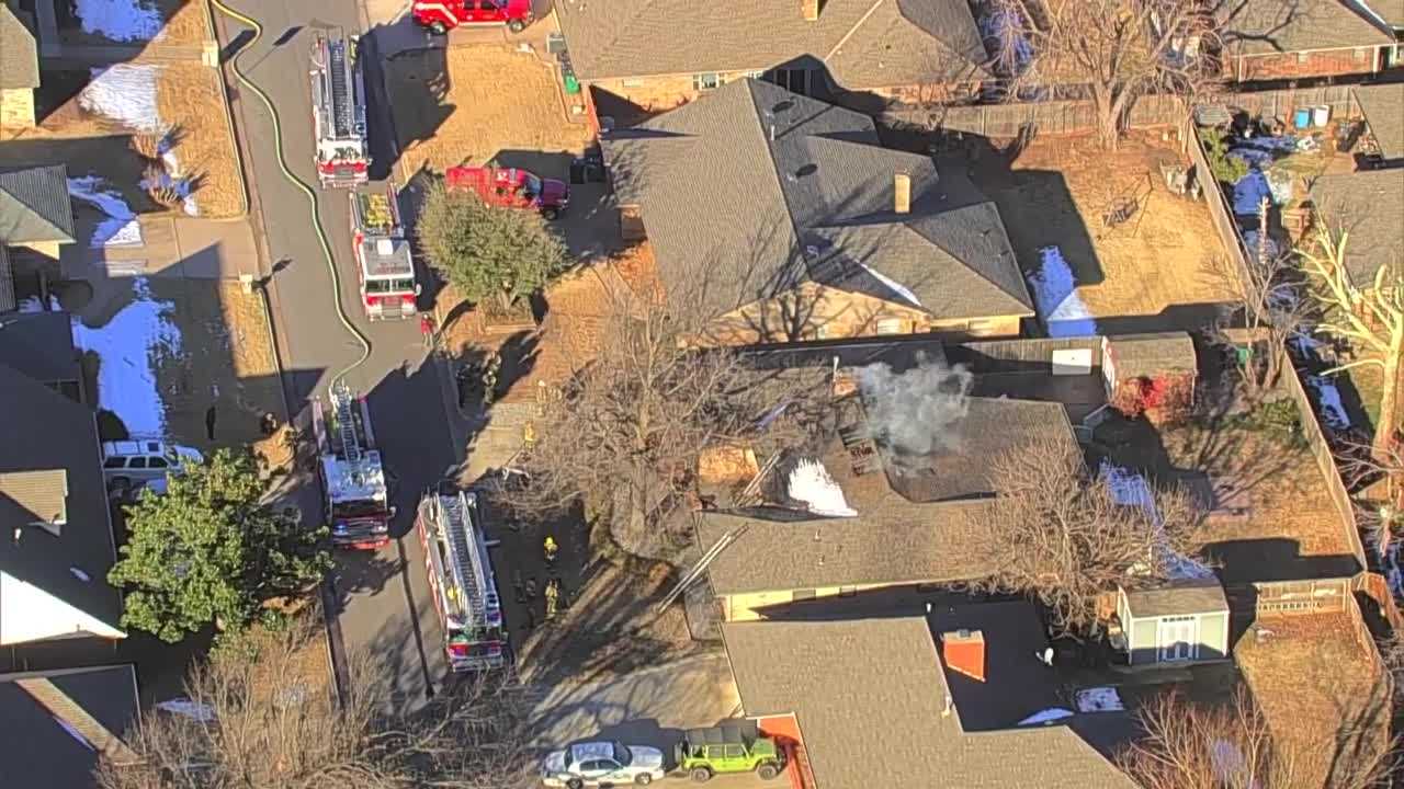 Crews Battle House Fire In Northwest Oklahoma City