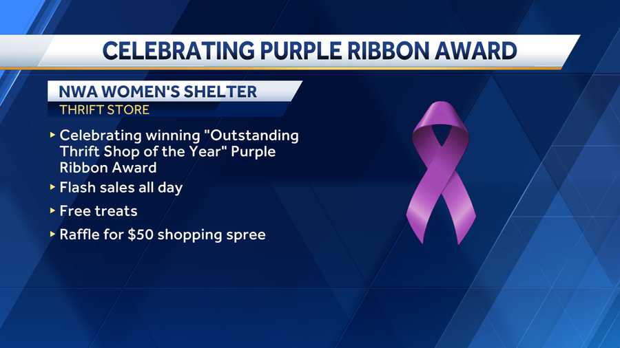 nwa women's shelter thrift shop purple ribbon award