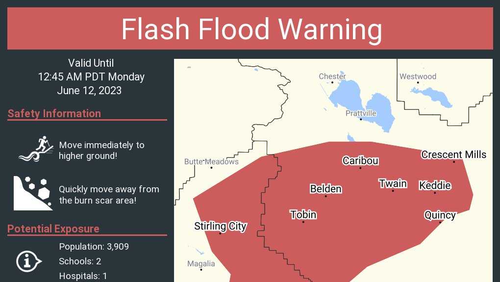 Flash flood warning issued for parts of Plumas County - Vimarsana News
