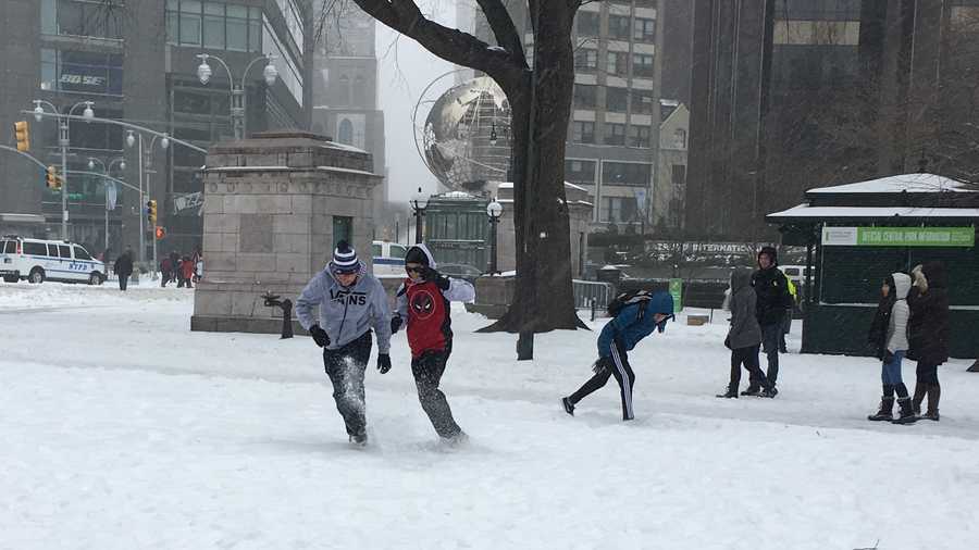 Scenes from a snowy New York City