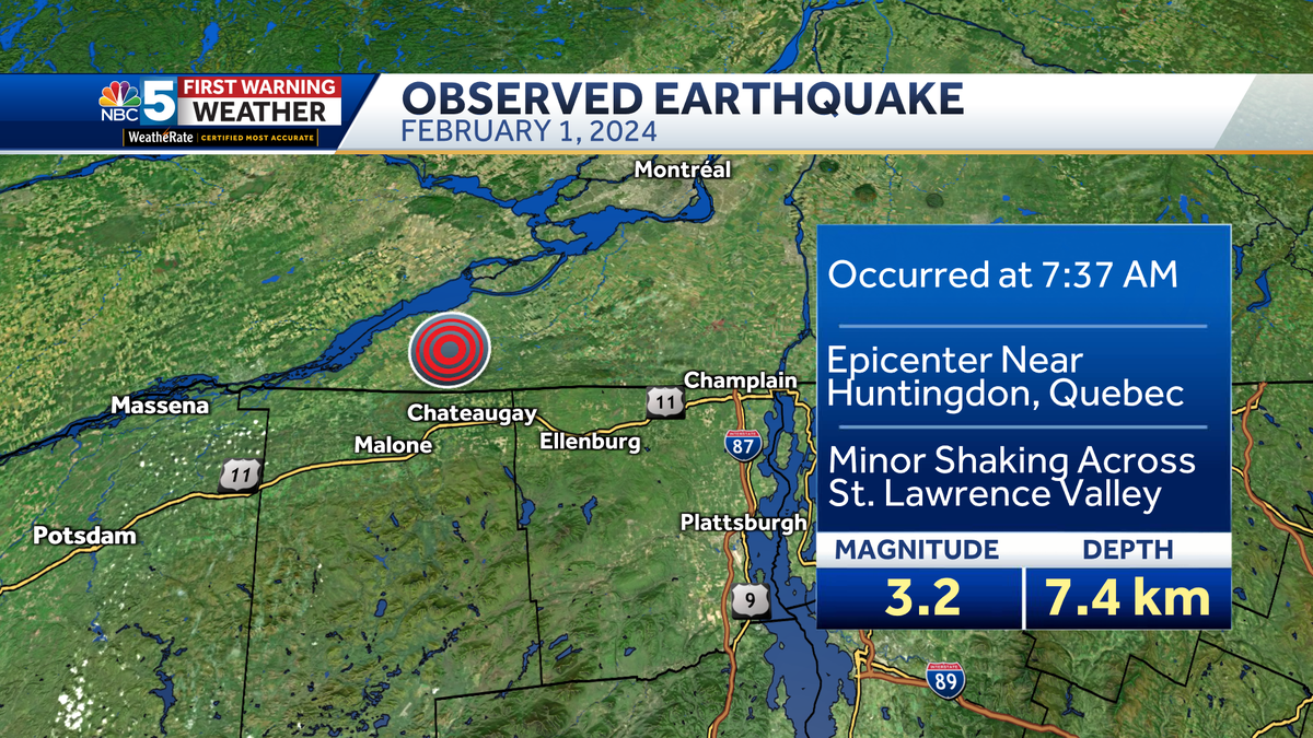NY residents feel tremors from earthquake near Huntingdon, Quebec