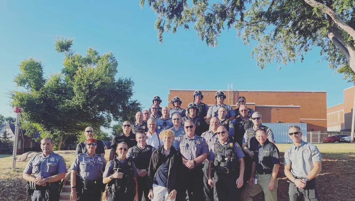 OKC police escort slain officer's son to school