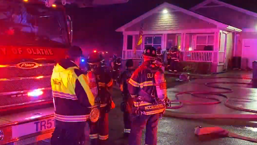 Man hospitalized following house fire in Olathe