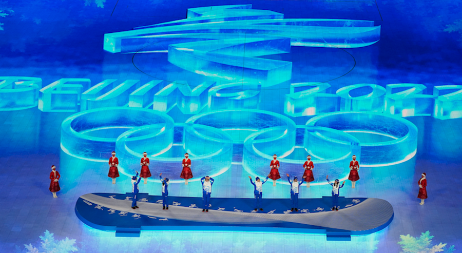 Olympics closing ceremony Volunteers are honored during the closing ceremony of the 2022 Winter Olympics, Sunday, Feb. 20, 2022, in Beijing.