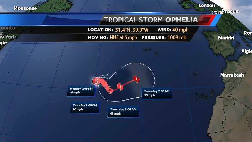 Nate diminishes; Tropical Storm Ophelia forms in open waters, NHC says